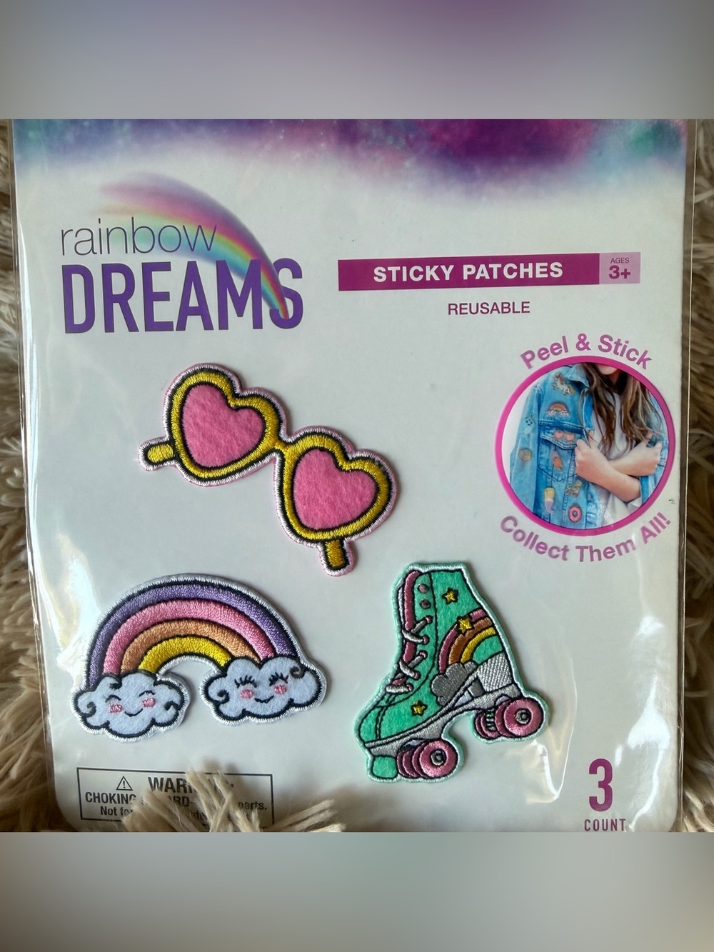 Kids Sticky Patches - Pink & Green Peel & Stick Set